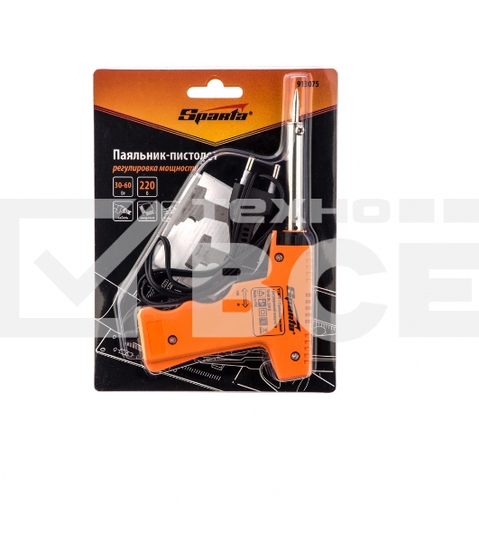 Паяльник-пистолет с регулировкой мощности Sparta 30-60 Вт,220 В