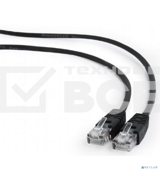 Патч-корд UTP Cablexpert PP12-3M/BK 5e, 3м, литой, многожильный (черный)