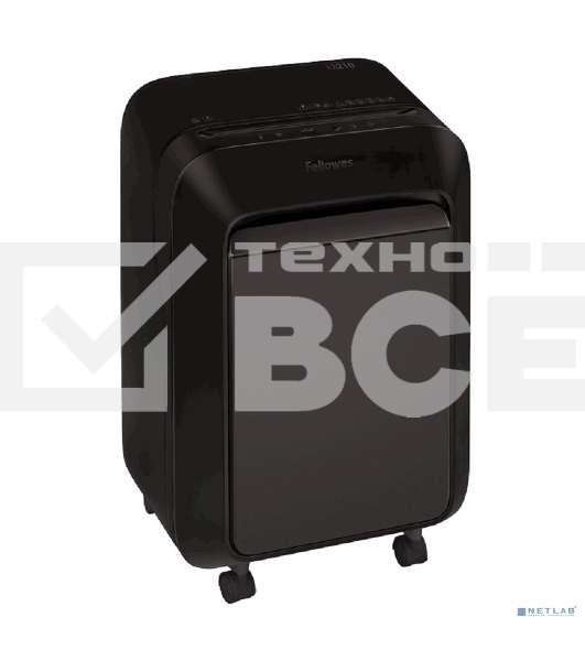 Шредер Fellowes PowerShred LX210 черный (секр.P-4) перекрестный 16лист. 23лтр. скрепки скобы пл.карты