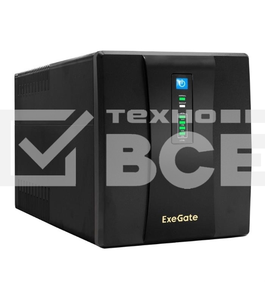 Источник бесперебойного питания ExeGate EP285490RUS SpecialPro UNB-1200.LED.AVR.EURO.RJ.USB<1200VA/750W, LED, AVR, 4 евророзетки, RJ45/11, USB, Black>