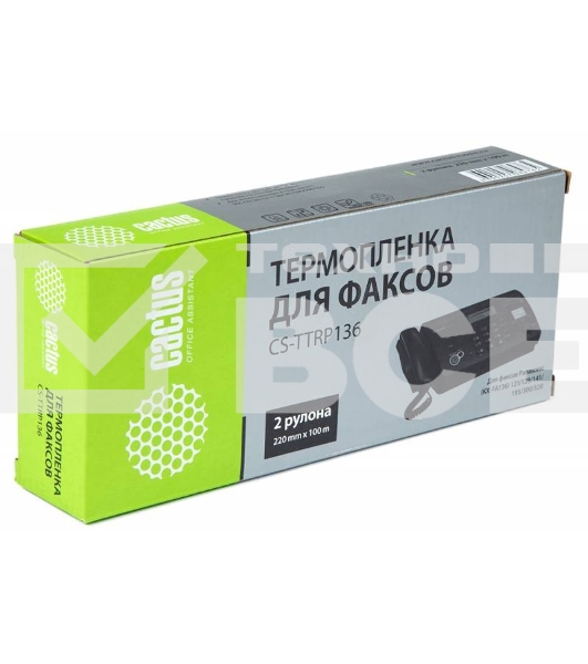 Термопленка Cactus CS-TTRP136 (2x100м) для факсов Panasonic (KXF-A136) FP10х/121/128/141/195/2хх/300