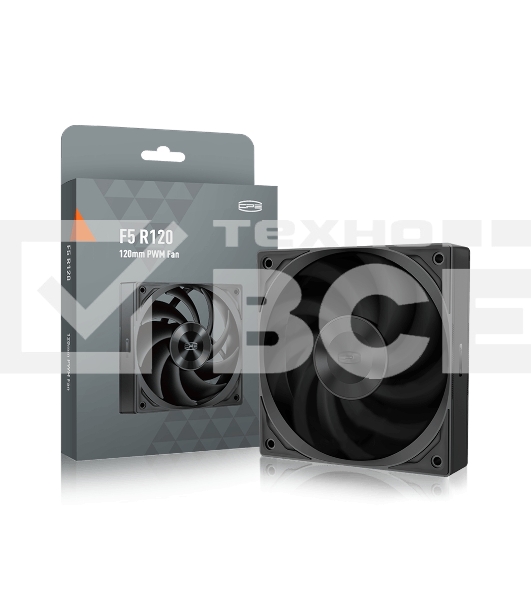 Кулер для ПК PCCooler F5R120 BK 3IN1 черный (120x120x25mm, 4-pin PWM, 46CFM, 26.88dBA, 1800RPM, 3pcs)