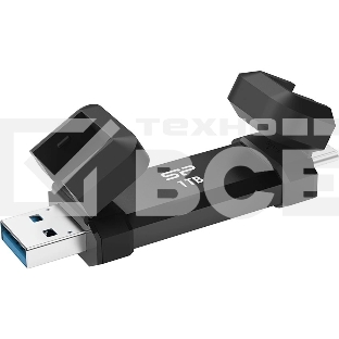 Флеш накопитель 1TB Silicon Power DS72, USB 3.2/Type-C, Черный, read/write 1050/850Mb/s