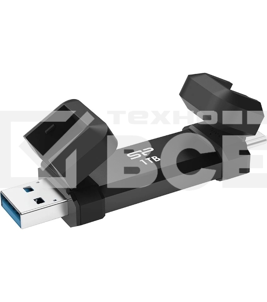 Флеш накопитель 1TB Silicon Power DS72, USB 3.2/Type-C, Черный, read/write 1050/850Mb/s
