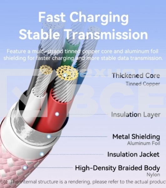 Кабель Vention USB 2.0 CM/CM - 2м. черный 5А PD240W, шт.