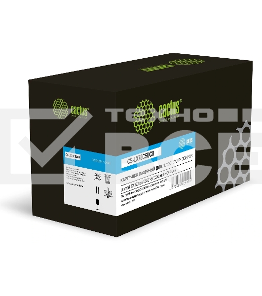Картридж лазерный Cactus CS-LX78C5UC0 78C5UC0/78C5UCE голубой (7000 стр.) для Lexmark CX622ade/CS521dn/CX625adhe/CS622de с чипом