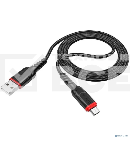 Кабель USB Micro/HOCO HC-44890 X59/1m/2.4A/Нейлон/черный