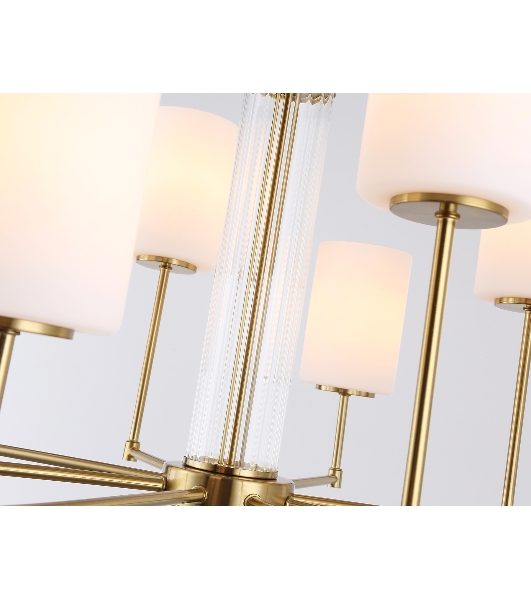 Люстра Ambrella light LH56217/8 BS/FR латунь/белый матовый E27/8 max 60W D700*600
