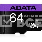 Флеш карта microSDXC 64GB ADATAUHS-1 CL10 (AUSDX64GUICL10-RA1) + SD adaptor, фото3