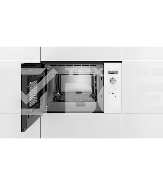 Микроволновая печь встраиваемая Bosch BFL554MW0 белый, 25 л, 900 Вт, переключатели - поворотный механизм/сенсор