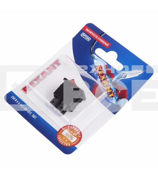 Выключатель клавишный 250V 6А (4с) ON-OFF красный с подсветкой Mini (RWB-207, SC-768) Rexant (в упак. 1шт.)
