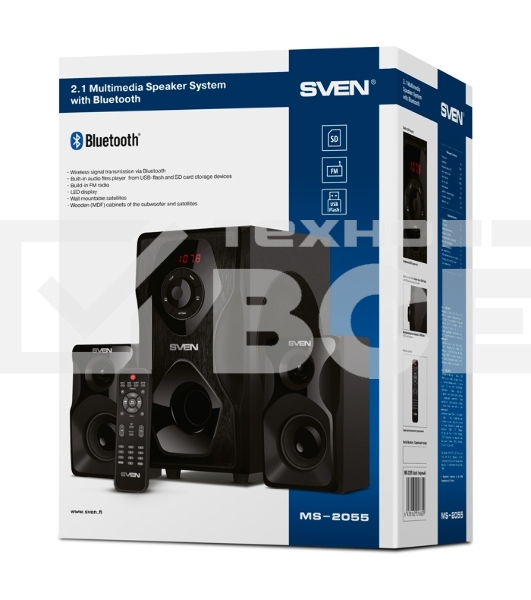 Акустическая система SVEN AC MS-2055, черный (55Вт, FM-тюнер, USB/SD, дисплей, ПДУ, Bluetooth)