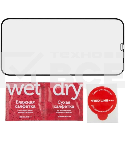 Защитное стекло для экрана Redline черный для Apple iPhone 12 Pro Max антиблик. 1шт. (УТ000021879)