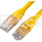 Патч-корд GCR прямой 1.5m LSZH UTP кат.6, желтый, 24 AWG, литой без фиксатора, ethernet high speed, RJ45, T568B, GCR-52788, фото3