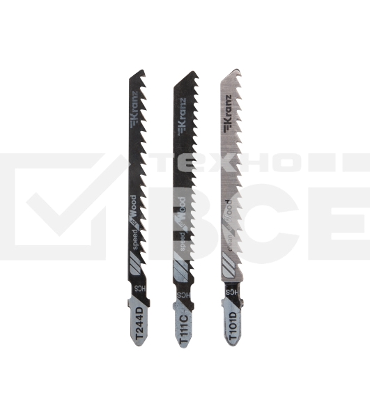 Набор полотен для электролобзика KRANZ № 4 T101D/T111C/T244D (3 шт./уп.) 