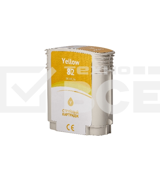 Струйный картридж Sakura C4913A (№82 Yellow) для HP, желтый, 72 мл.