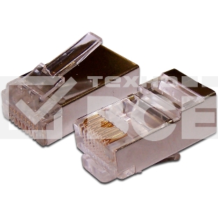 Коннектор медный Lanmaster TWT-PL45/S-8P8C RJ45 кат.5e серебристый