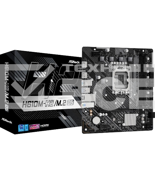 Материнская плата ASRock H610M-H2/M.2 D5, LGA 1700, Intel H610, 2xDDR5, 4xSATA, 1xM.2, 1xPCIe 4.0 x16, 1xPCIe x1, 2xHDMI, 1x 1Gb LAN, 4xUSB-A 2.0, 2xUSB-A 3.2 Gen 1, 3x3.5 мм, 7.1, mATX