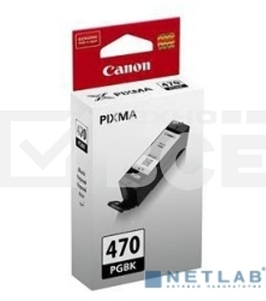Картридж струйный Canon PGI-470PGBK (0375C001), пигментный черный, 15 мл, до 300 стр. A4, для Pixma iP7240/ MG5440/MG5740/MG6340/MG6840/MG7740/ TS5040/TS6040/TS8040/TS9040 (PGI-470 PGBK / PGI-470 BK)