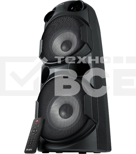 Колонка АС Sven PS-750, черный (80 Вт, TWS, Bluetooth, FM, USB, microSD, LED-дисплей, 2х4400мА*ч)