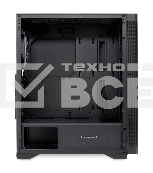 Компьютерный корпус HSPD M520, Mesh Mid Tower, черный, slide TG, 0.45 SPCC, 4x120мм ARGb ATX, mATX, mITX 160/330/184мм 2x2.5