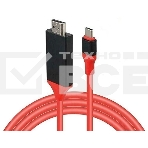 Кабель-переходник аудио-видео Premier L9G USB Type-C (m)/HDMI (m) 2м. красный (A2604RED), фото3