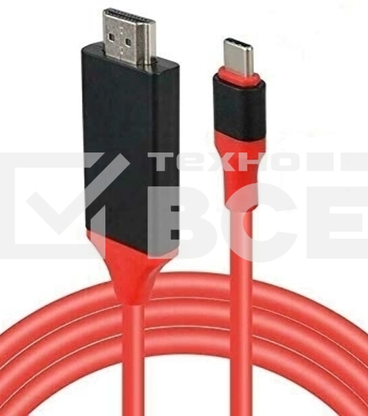 Кабель-переходник аудио-видео Premier L9G USB Type-C (m)/HDMI (m) 2м. красный (A2604RED)