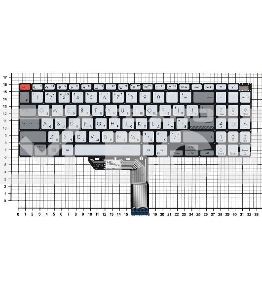 Клавиатура для ноутбука Asus VivoBook PRO 16 M7600QA серебристая