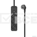 Сетевой удлинитель Perfeo 'REAL STRIP' 2,0 м, 3 розетки, 16А, 3500 Вт, черный., фото4