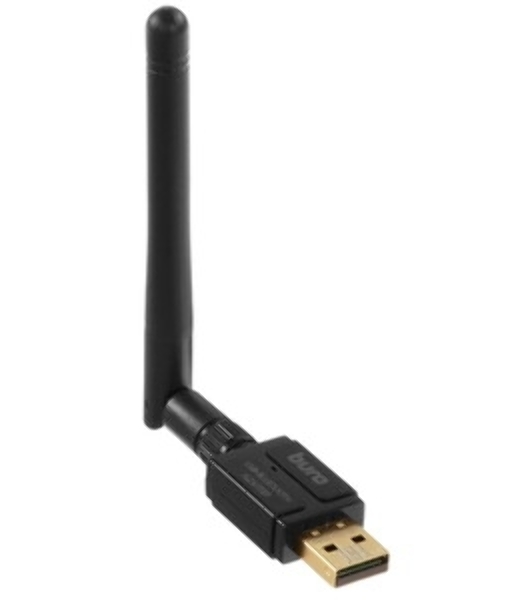 Адаптер USB Buro Bluetooth 5.0+EDR class 1 100м черный