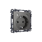 Комплект механизма электрической розетки 2USB С+C 20W с/з на винтовых зажимах 16A-250V ALFA Антрацит серый QUANT (AP6605, VM165) MA660510, фото 1