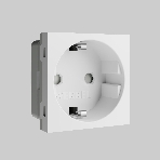 Модульная розетка с заземлением и шторками 45*45  (белый), фото 1