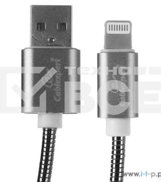 Кабель Cablexpert для Apple CC-G-APUSB02Gy-1.8M, AM/Lightning, серия Gold, длина 1.8м, титан, блистер
