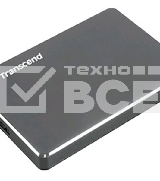 Внешний жесткий диск 2.5' Transcend (TS2TSJ25C3N) 2Tb, USB 3.0, серый, стальной, ультратонкий retail (StoreJet 25)