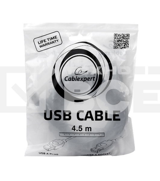 Кабель Gembird PRO CCP-USB2-AMAF-15C USB 2.0 кабель удлинительный 4.5м AM/AF позол. контакты, пакет