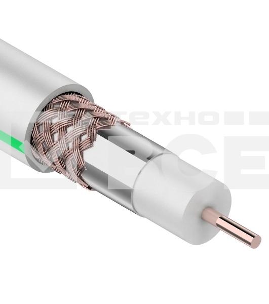Кабель коаксиальный PROconnect SAT 703 B, Cu/Al/Cu, 64%, 75 Ом, бухта 100 м, белый