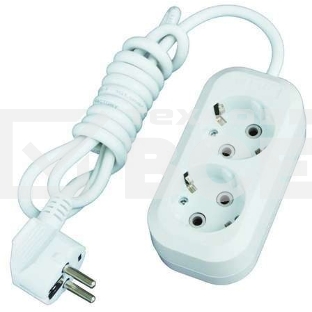 Удлинитель 2х2м с заземл. 16А IP20 Е-302 АБС-пл. ПВС 3х1 UNIVersal 9631972