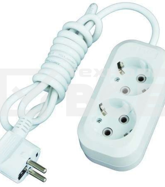 Удлинитель 2х2м с заземл. 16А IP20 Е-302 АБС-пл. ПВС 3х1 UNIVersal 9631972