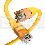 Патч-корд GCR прямой 1.5m LSZH UTP кат.6, желтый, 24 AWG, литой без фиксатора, ethernet high speed, RJ45, T568B, GCR-52788, фото 1