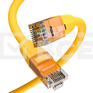 Патч-корд GCR прямой 1.5m LSZH UTP кат.6, желтый, 24 AWG, литой без фиксатора, ethernet high speed, RJ45, T568B, GCR-52788
