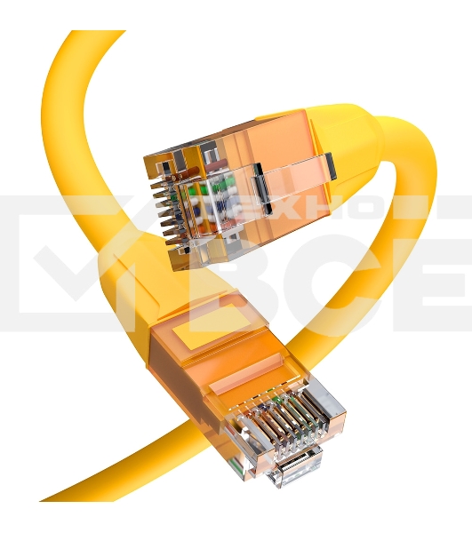 Патч-корд GCR прямой 1.5m LSZH UTP кат.6, желтый, 24 AWG, литой без фиксатора, ethernet high speed, RJ45, T568B, GCR-52788
