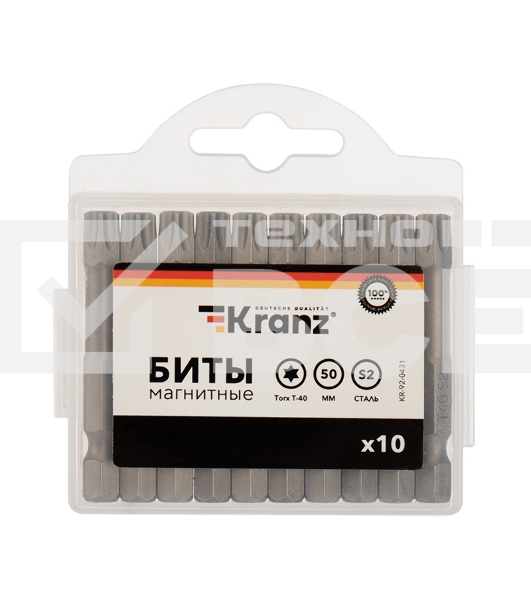 Бита Torx T-40х50 мм для шуруповерта (упак. 10 шт.) Kranz