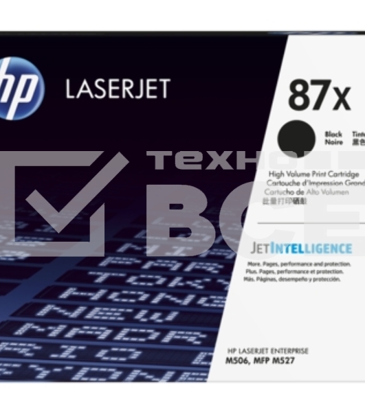 Тонер Картридж HP 87X CF287X черный для HP LJ Ent M506/M527 (18000стр.)