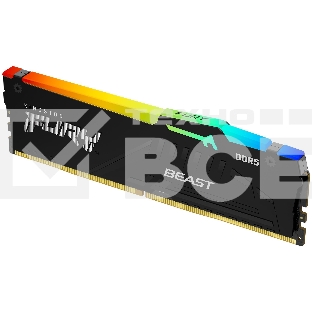 Оперативная память Kingston Fury Beast, DDR5, 8GB (1x8GB), 5600MHz, CL40, с радиатором, RGB, черный