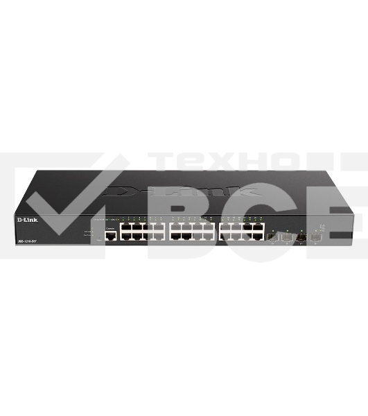 Коммутатор D-Link DXS-1210-28T/A1A, L2+ Smart Switch with 24 10Gbase-T ports and 4 25Gbase-X SFP28 ports.32K MAC address, 680Gbps switching capacity, 802.3x Flow Control, 802.3ad Link Aggregation, 4K of 802.