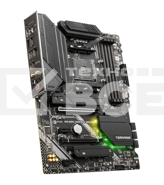 Материнская плата MSI MAG B550 TOMAHAWK MAX WIFI, AM4, AMD B550, 4xDDR4, 6xSATA, 2xM.2, 1xPCI-E 4.0 x16, 1xPCI-E 3.0 x4, 2xPCI-E x1, 1xHDMI, 1xDP, 1x 2.5Gb LAN, 2xUSB-A 2.0, 2xUSB-A 3.2 Gen 1, 1xUSB-A 3.2 Gen 2, 1xUSB-C 3.2 Gen 2, 5x3.5 мм, 7.1, ATX