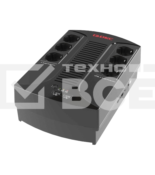 Линейно-интерактивный ИБП ДКС серии Info PDU, 800 ВА/480 Вт, 1/1, 6xSchuko, USB для зарядки (2), USB + RJ11, 1x8Aч