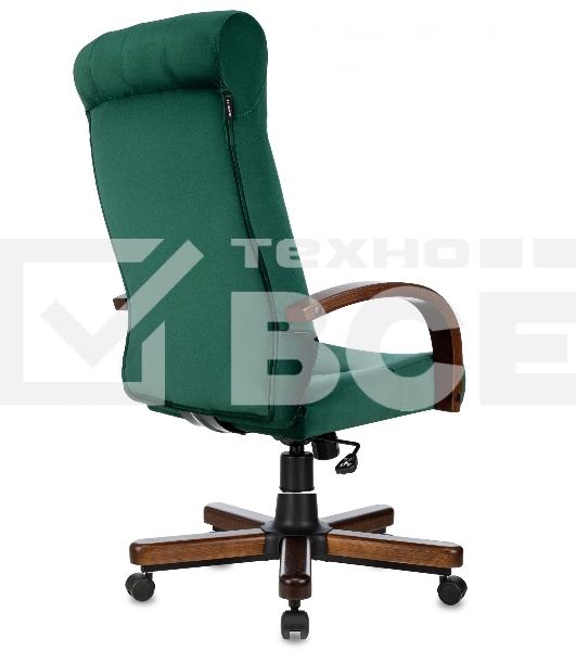Кресло руководителя Бюрократ T-9928WALNUT Fabric Italia Green зеленый, крестов. металл/дерево