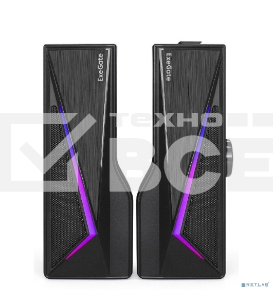 Саундбар-акустическая система 2.0 ExeGate Allegro 170 питание USB, Bluetooth, 2х3Вт (6Вт RMS), 60-20000Гц, черный, RGB подсветка