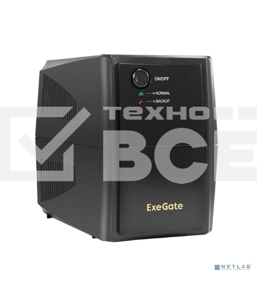 Источник бесперебойного питания ExeGate Power Back BNB-500.LED.2SH <500VA/300W, LED, 2*Schuko, Black>
